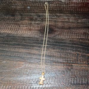 Wooden cross necklace